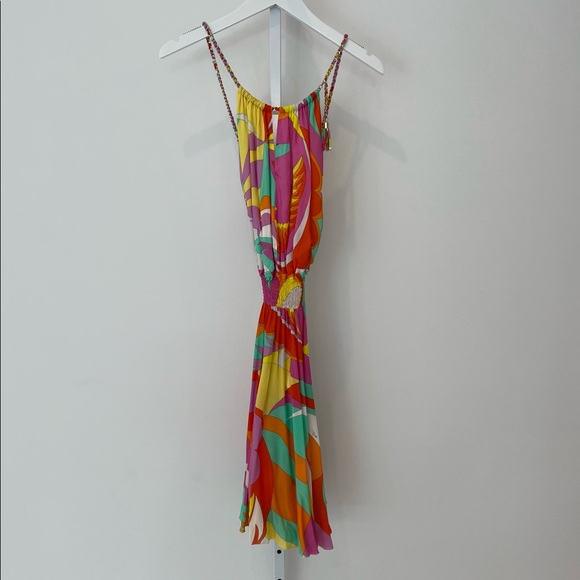 EMILIO PUCCI ORANGE PINK MULTI CHAIN SUNDRESS 9HWG30 SIZE IT42 / US 8 NWOTS! - Picture 5 of 17